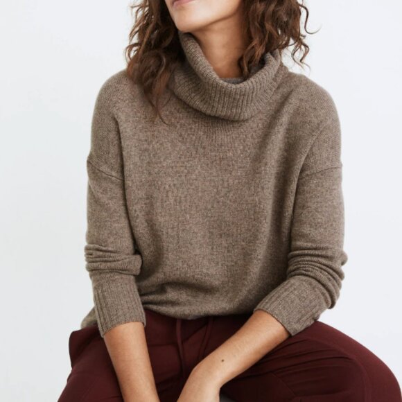 NWT (Re)sourced Cashmere Turtleneck Tunic Sweater / heather mink / small - Picture 2 of 13